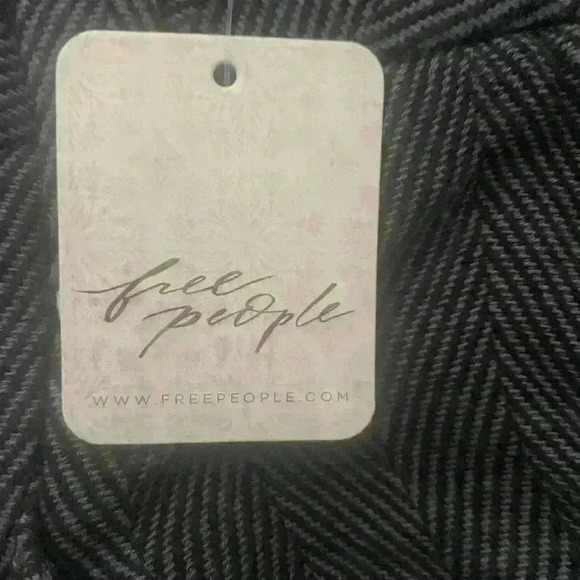 Free People NWT 100%Cotton Balloon Dress Pants Button Up Size 2 Grey Combo - Picture 2 of 12